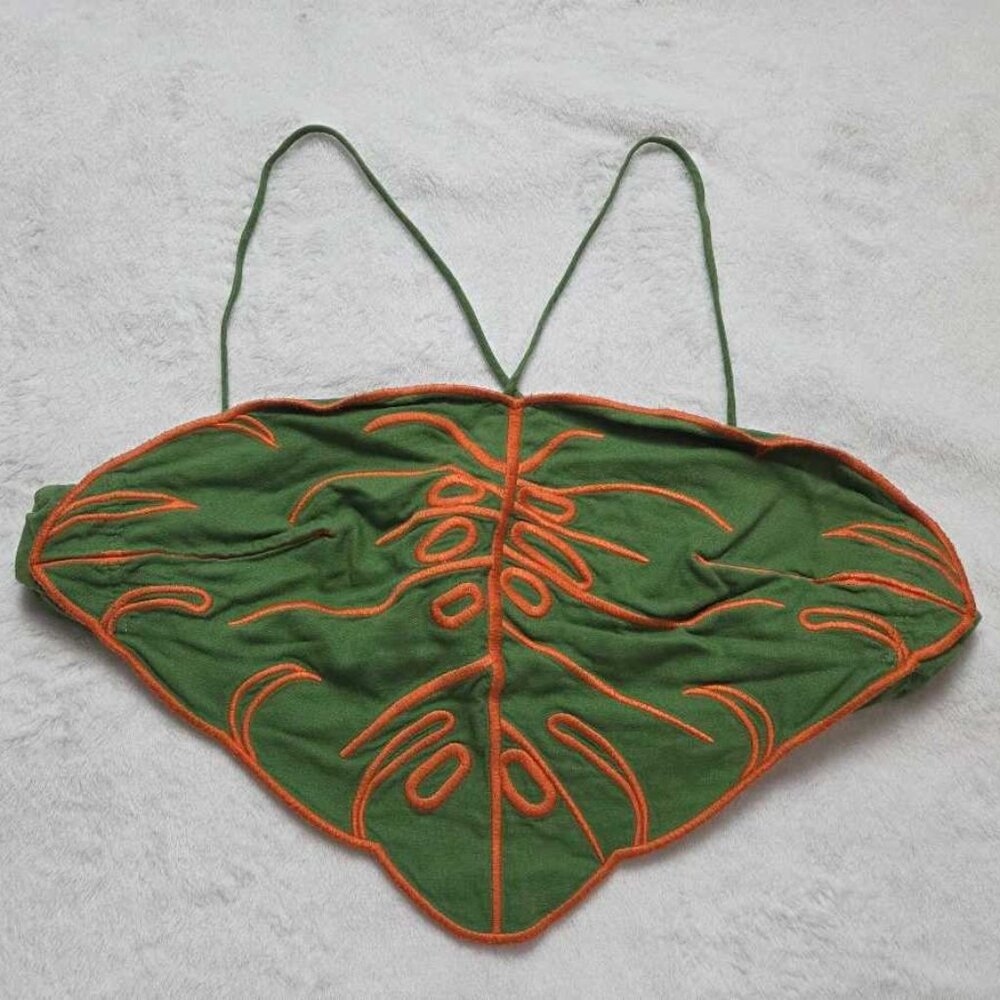 L Farm Rio X Anthropologie Fresh Forest Leaf Crop Top View 4